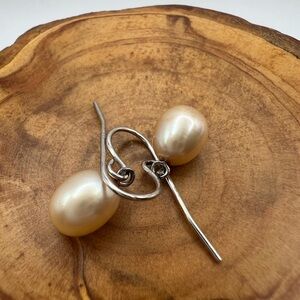 Elegant Pearl Drop Earrings on Sterling Posts